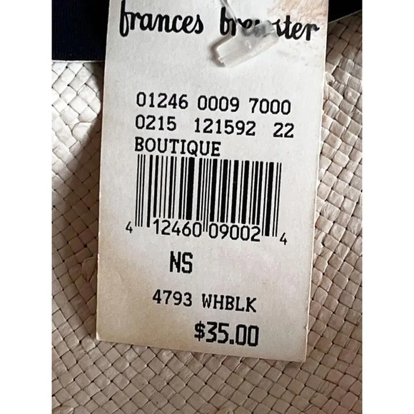 Frances Brewster‎ ivory woven hat with organza bow - Picture 7 of 9